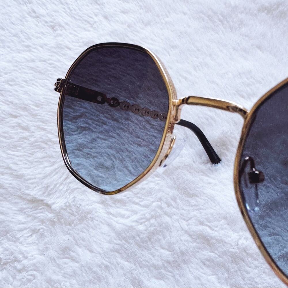 Phoebe Dark Blue Geometric Sunglasses - Picture 12 of 15